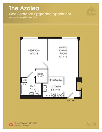 Floorplan of Clarewood House Senior Community, Assisted Living, Nursing Home, Independent Living, CCRC, Houston, TX 1