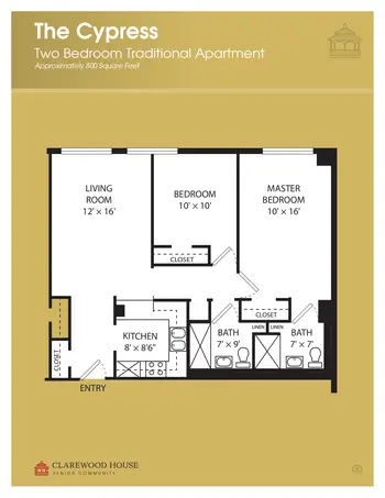 Floorplan of Clarewood House Senior Community, Assisted Living, Nursing Home, Independent Living, CCRC, Houston, TX 7