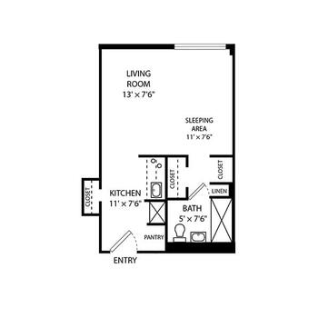 Floorplan of Clarewood House Senior Community, Assisted Living, Nursing Home, Independent Living, CCRC, Houston, TX 3