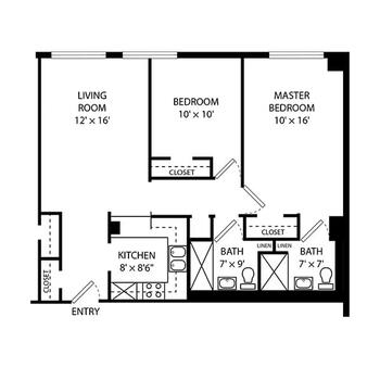 Floorplan of Clarewood House Senior Community, Assisted Living, Nursing Home, Independent Living, CCRC, Houston, TX 6
