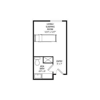 Floorplan of Clarewood House Senior Community, Assisted Living, Nursing Home, Independent Living, CCRC, Houston, TX 18
