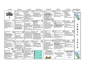 Activity Calendar of Green Hill, Assisted Living, Nursing Home, Independent Living, CCRC, West Orange, NJ 3