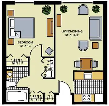 Floorplan of Heritage Commons, Assisted Living, Nursing Home, Independent Living, CCRC, Middletown, CT 2