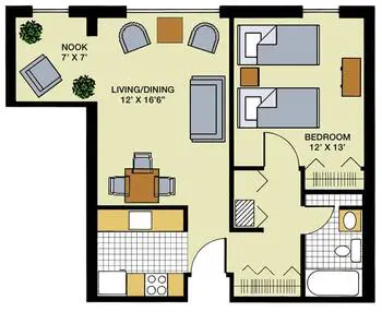 Floorplan of Heritage Commons, Assisted Living, Nursing Home, Independent Living, CCRC, Middletown, CT 3