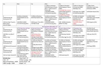 Activity Calendar of Homme Homes, Assisted Living, Nursing Home, Independent Living, CCRC, Wittenberg, WI 3
