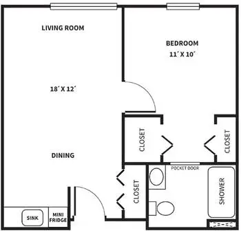 Floorplan of Living Care Retirement Community, Assisted Living, Nursing Home, Independent Living, CCRC, Yakima, WA 4