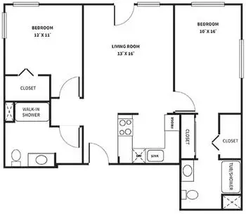 Floorplan of Living Care Retirement Community, Assisted Living, Nursing Home, Independent Living, CCRC, Yakima, WA 13