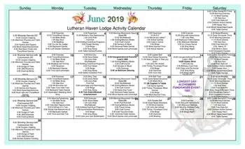 Activity Calendar of Lutheran Haven, Assisted Living, Nursing Home, Independent Living, CCRC, Oviedo, FL 2