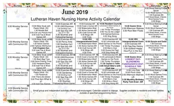 Activity Calendar of Lutheran Haven, Assisted Living, Nursing Home, Independent Living, CCRC, Oviedo, FL 4