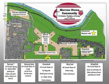 Campus Map of Morrow Home Community, Assisted Living, Nursing Home, Independent Living, CCRC, Sparta, WI 1