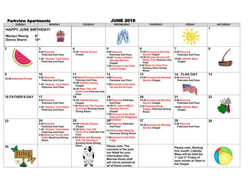 Activity Calendar of Morrow Home Community, Assisted Living, Nursing Home, Independent Living, CCRC, Sparta, WI 6