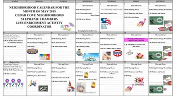 Activity Calendar of Masonic Village, Assisted Living, Nursing Home, Independent Living, CCRC, Burlington, NJ 3