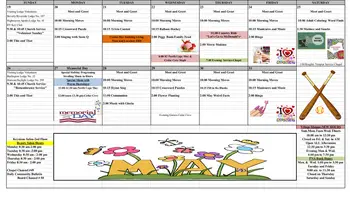 Activity Calendar of Masonic Village, Assisted Living, Nursing Home, Independent Living, CCRC, Burlington, NJ 4
