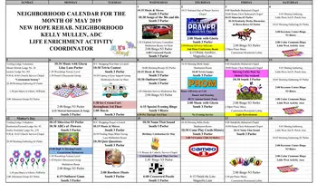 Activity Calendar of Masonic Village, Assisted Living, Nursing Home, Independent Living, CCRC, Burlington, NJ 11