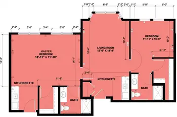 Floorplan of The Oaks of Lousiana, Assisted Living, Nursing Home, Independent Living, CCRC, Shreveport, LA 4