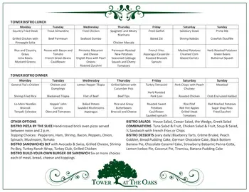 Dining menu of The Oaks of Lousiana, Assisted Living, Nursing Home, Independent Living, CCRC, Shreveport, LA 1