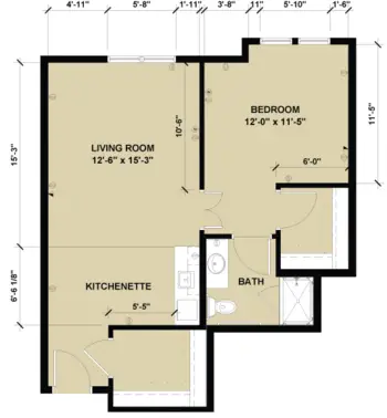 Floorplan of The Oaks of Lousiana, Assisted Living, Nursing Home, Independent Living, CCRC, Shreveport, LA 8