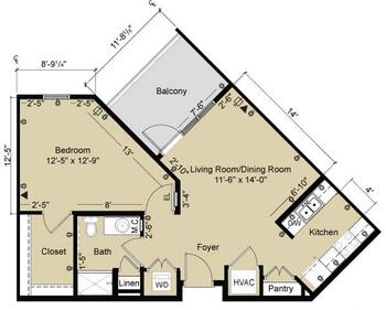 Floorplan of The Oaks of Lousiana, Assisted Living, Nursing Home, Independent Living, CCRC, Shreveport, LA 9