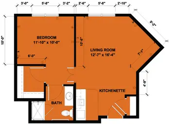 Floorplan of The Oaks of Lousiana, Assisted Living, Nursing Home, Independent Living, CCRC, Shreveport, LA 11
