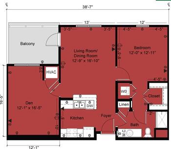 Floorplan of The Oaks of Lousiana, Assisted Living, Nursing Home, Independent Living, CCRC, Shreveport, LA 13