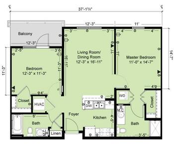 Floorplan of The Oaks of Lousiana, Assisted Living, Nursing Home, Independent Living, CCRC, Shreveport, LA 15