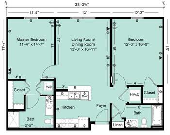 Floorplan of The Oaks of Lousiana, Assisted Living, Nursing Home, Independent Living, CCRC, Shreveport, LA 17