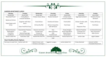 Dining menu of The Oaks of Lousiana, Assisted Living, Nursing Home, Independent Living, CCRC, Shreveport, LA 3