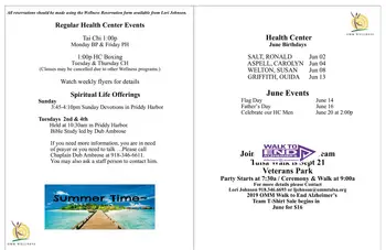 Activity Calendar of Oklahoma Methodist Manor, Assisted Living, Nursing Home, Independent Living, CCRC, Tulsa, OK 2