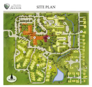 Campus Map of Oklahoma Methodist Manor, Assisted Living, Nursing Home, Independent Living, CCRC, Tulsa, OK 1