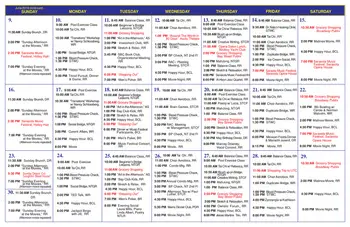 Activity Calendar of Sarasota Bay Club, Assisted Living, Nursing Home, Independent Living, CCRC, Sarasota, FL 2