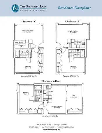Floorplan of The Selfhelp Home, Assisted Living, Nursing Home, Independent Living, CCRC, Chicago, IL 1