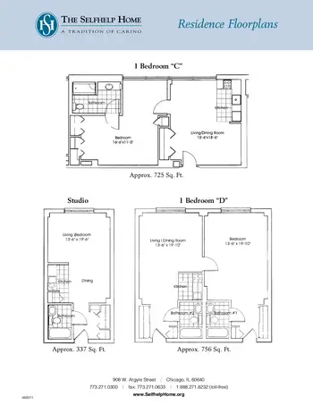 Floorplan of The Selfhelp Home, Assisted Living, Nursing Home, Independent Living, CCRC, Chicago, IL 2