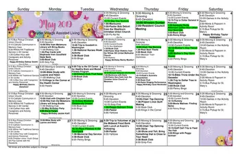 Activity Calendar of Snyder Village, Assisted Living, Nursing Home, Independent Living, CCRC, Metamora, IL 16