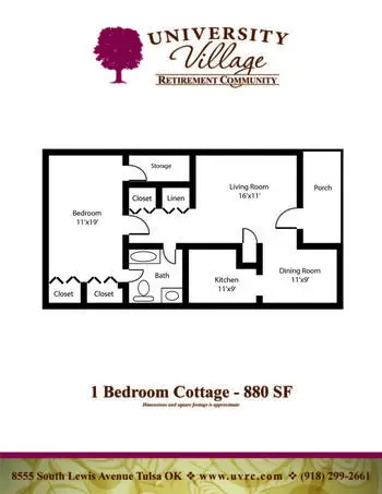 Floorplan of University Village, Assisted Living, Nursing Home, Independent Living, CCRC, Tulsa, OK 6
