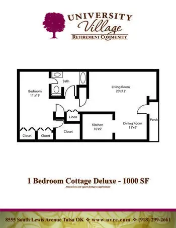 Floorplan of University Village, Assisted Living, Nursing Home, Independent Living, CCRC, Tulsa, OK 7