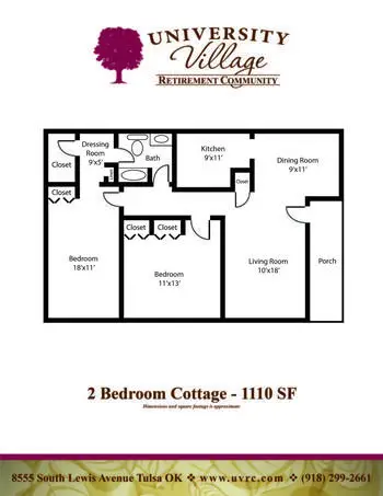 Floorplan of University Village, Assisted Living, Nursing Home, Independent Living, CCRC, Tulsa, OK 8