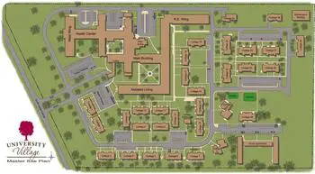 Campus Map of University Village, Assisted Living, Nursing Home, Independent Living, CCRC, Tulsa, OK 1