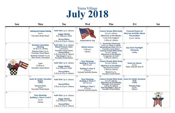 Activity Calendar of Christian Health Care Center, Assisted Living, Nursing Home, Independent Living, CCRC, Wyckoff, NJ 1