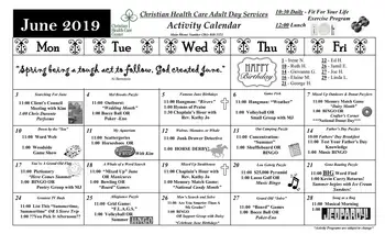 Activity Calendar of Christian Health Care Center, Assisted Living, Nursing Home, Independent Living, CCRC, Wyckoff, NJ 4