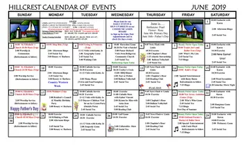 Activity Calendar of Christian Health Care Center, Assisted Living, Nursing Home, Independent Living, CCRC, Wyckoff, NJ 9