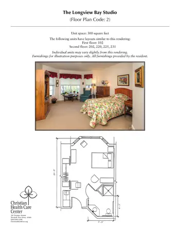 Floorplan of Christian Health Care Center, Assisted Living, Nursing Home, Independent Living, CCRC, Wyckoff, NJ 7