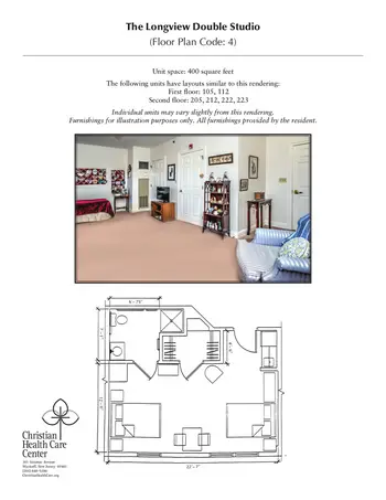 Floorplan of Christian Health Care Center, Assisted Living, Nursing Home, Independent Living, CCRC, Wyckoff, NJ 9