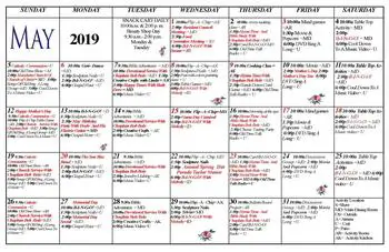 Activity Calendar of Taylor Residences, Assisted Living, Nursing Home, Independent Living, CCRC, Jacksonville, FL 1
