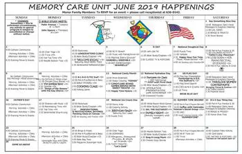Activity Calendar of Taylor Residences, Assisted Living, Nursing Home, Independent Living, CCRC, Jacksonville, FL 3