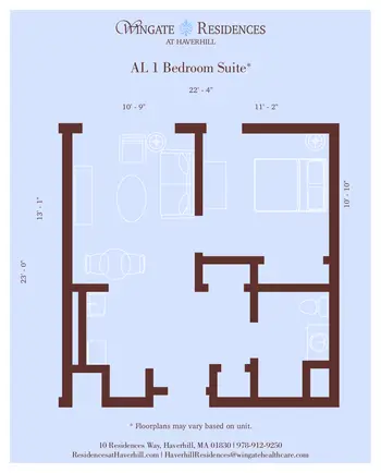 Floorplan of Wingate Residences at Haverhill, Assisted Living, Nursing Home, Independent Living, CCRC, Haverhill, MA 1