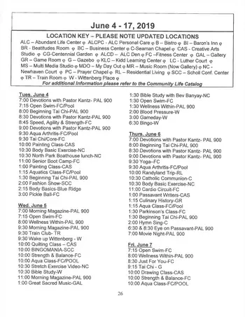 Activity Calendar of Passavant Community, Assisted Living, Nursing Home, Independent Living, CCRC, Zelienople, PA 9