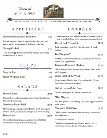 Dining menu of Passavant Community, Assisted Living, Nursing Home, Independent Living, CCRC, Zelienople, PA 4