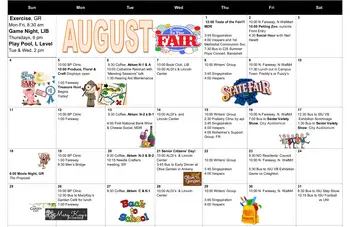 Activity Calendar of Northcrest Community, Assisted Living, Nursing Home, Independent Living, CCRC, Ames, IA 2