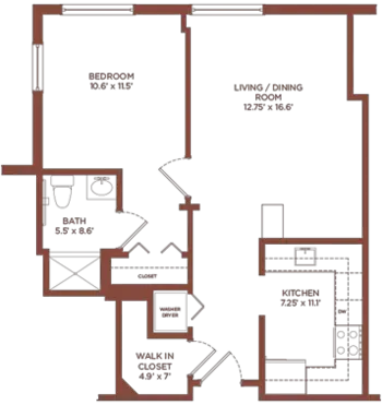 Floorplan of Hunt Community, Assisted Living, Nursing Home, Independent Living, CCRC, Nashua, NH 5