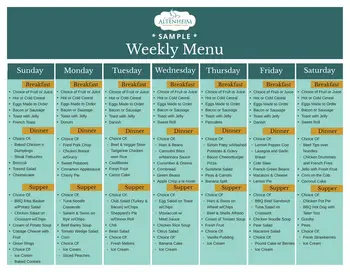 Dining menu of Altenheim St. Louis, Assisted Living, Nursing Home, Independent Living, CCRC, Saint Louis, MO 1